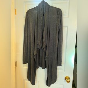 Grey soft drape front cardigan.